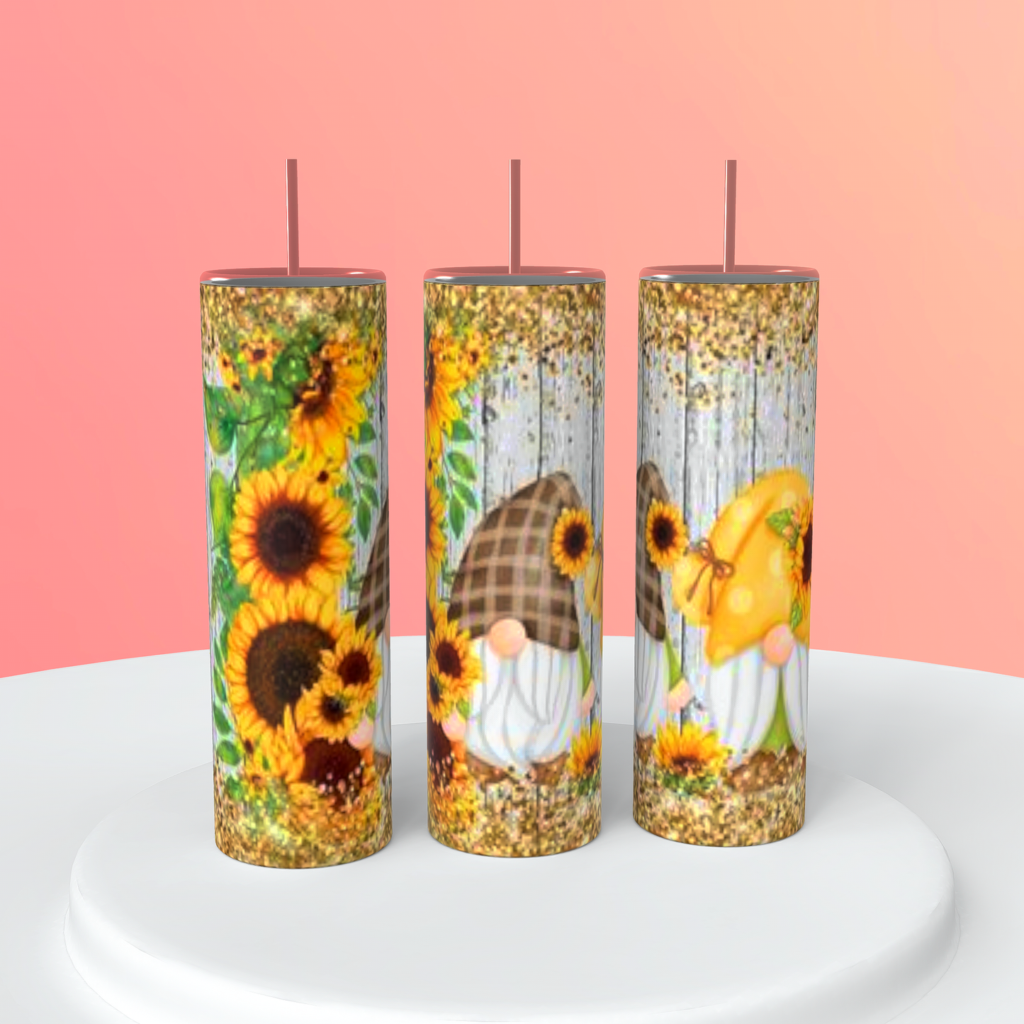 Cute Sunfllower Gnome Tumbler