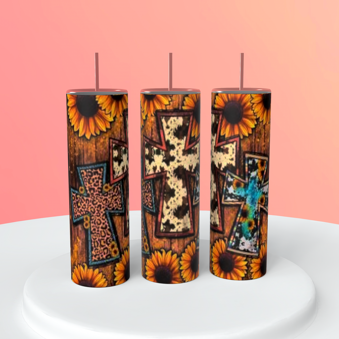 Sunflower Cross Tumbler