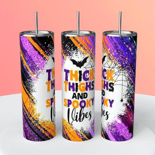 Thick Thighs and Spooky Vibes tumbler 20oz