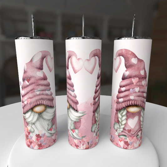 Valentine Gnome Skinny Tumbler - maryscreationsboutique