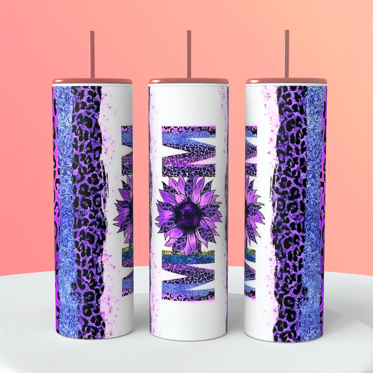 Purple Sunflower Mom Tumbler