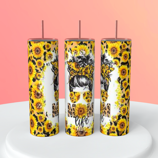 Sunflower Mom Life Tumbler